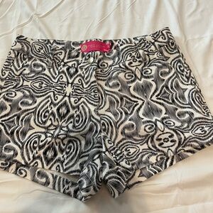 Macbeth Collection Black and White High Waist Shorts